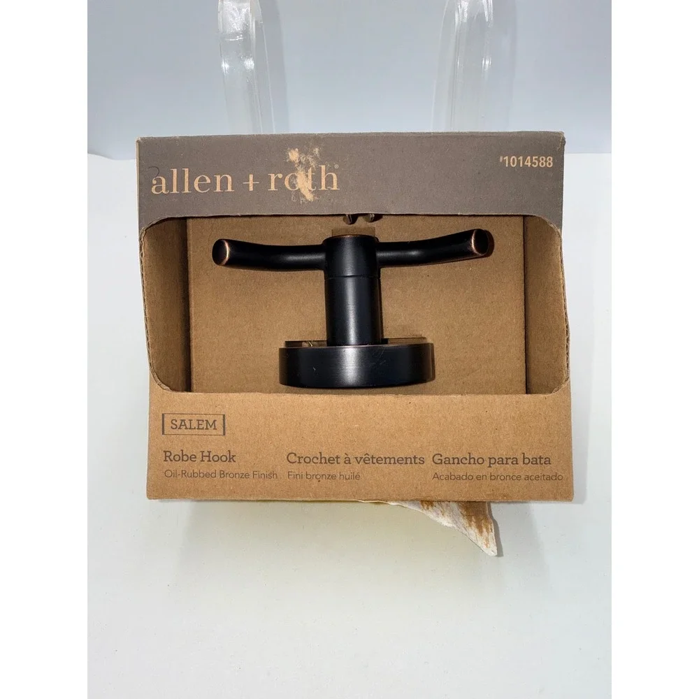 Allen + Roth Robe Hook Salem Bronze NEW Oil-Rubbed Finish Wall Mount 1014588